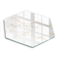 GLASPLATTE 40 cm Eleganter Stein Marmor - Weiß, Glas (40/40cm) - Wallfluent