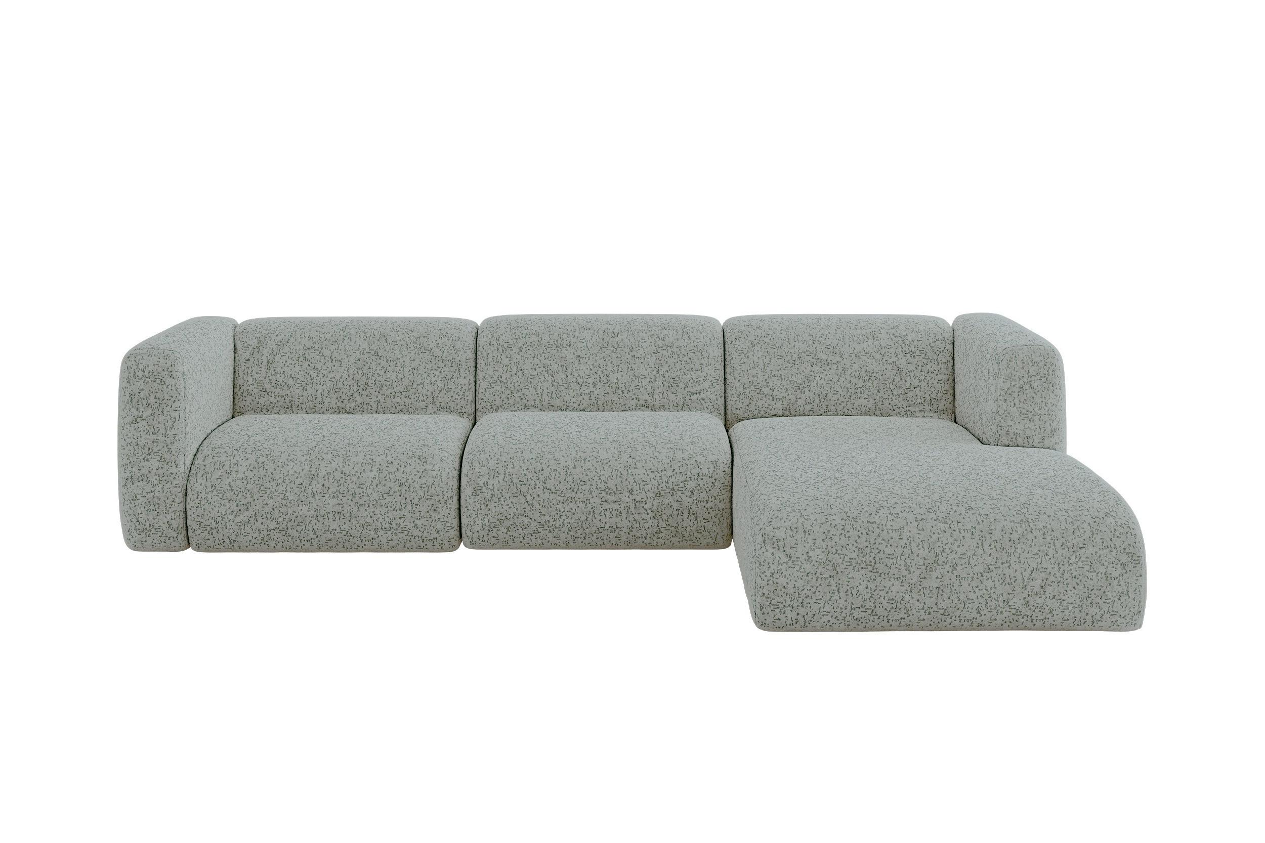ECKSOFA Ottomane Rechts MIRA-L2 318x179x89 Grün Velours - Schwarz/Hellgrün, Holzwerkstoff/Kunststoff (318/179cm) - ALTDECOR