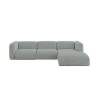 ECKSOFA Ottomane Rechts MIRA-L2 318x179x89 Grün Velours - Schwarz/Hellgrün, Holzwerkstoff/Kunststoff (318/179cm) - ALTDECOR