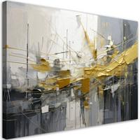LEINWANDBILD Abstraktion 100x70cm - Goldfarben, Textil (100/70cm) - Feeby