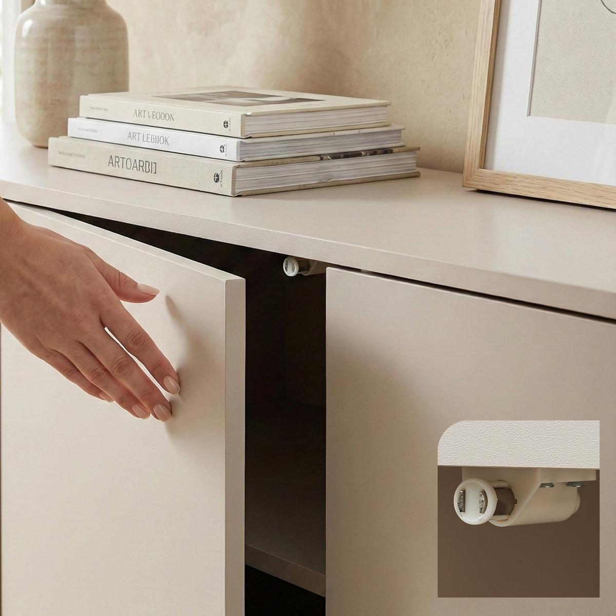 SIDEBOARD Boxholm - Beige, Holzwerkstoff/Metall (160/56.5/30cm) - [en.casa]