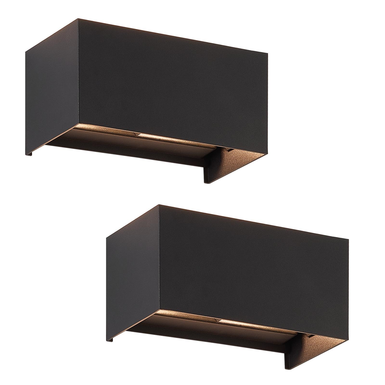 WANDLEUCHTE Inspiration 2er-Set - Schwarz, Metall (10/10/20cm) - Nettlife