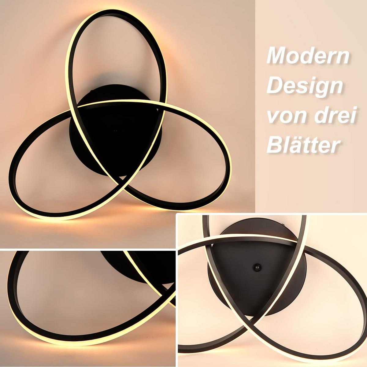 LED-DECKENLEUCHTE Möbius 40/40/14 cm - Schwarz, Kunststoff (40/40/14cm) - Nettlife
