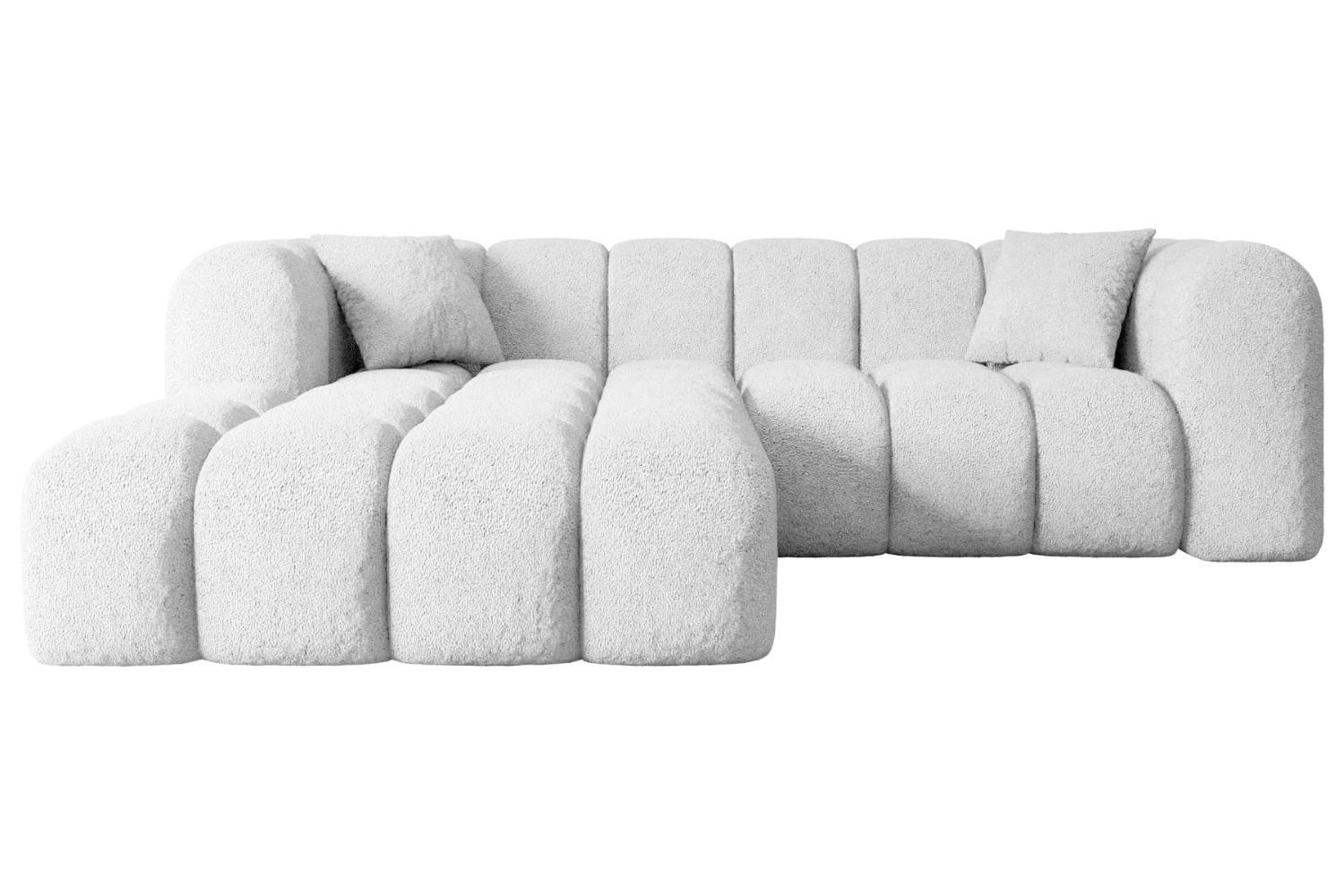 ECKSOFA Ottomane Links OLEA-L1 - 231x173x74 cm Weiß - Schwarz/Weiß, Holzwerkstoff/Kunststoff (190/242cm) - ALTDECOR