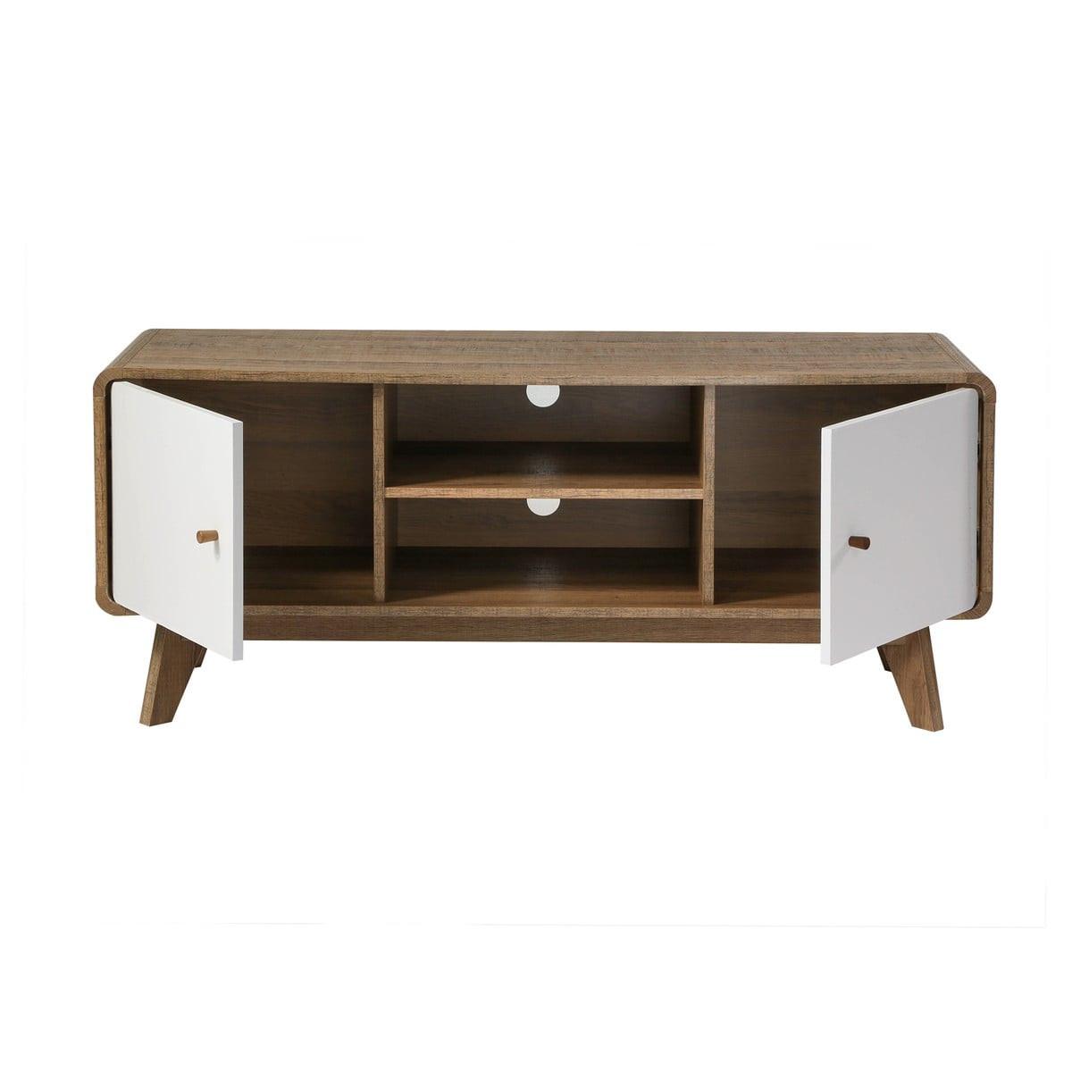 TV-MÖBEL 2 türen und 2 fächer albura 39/53/128,5 cm - Nussbaumfarben, Holzwerkstoff (39/53/46.5cm) - Calicosy