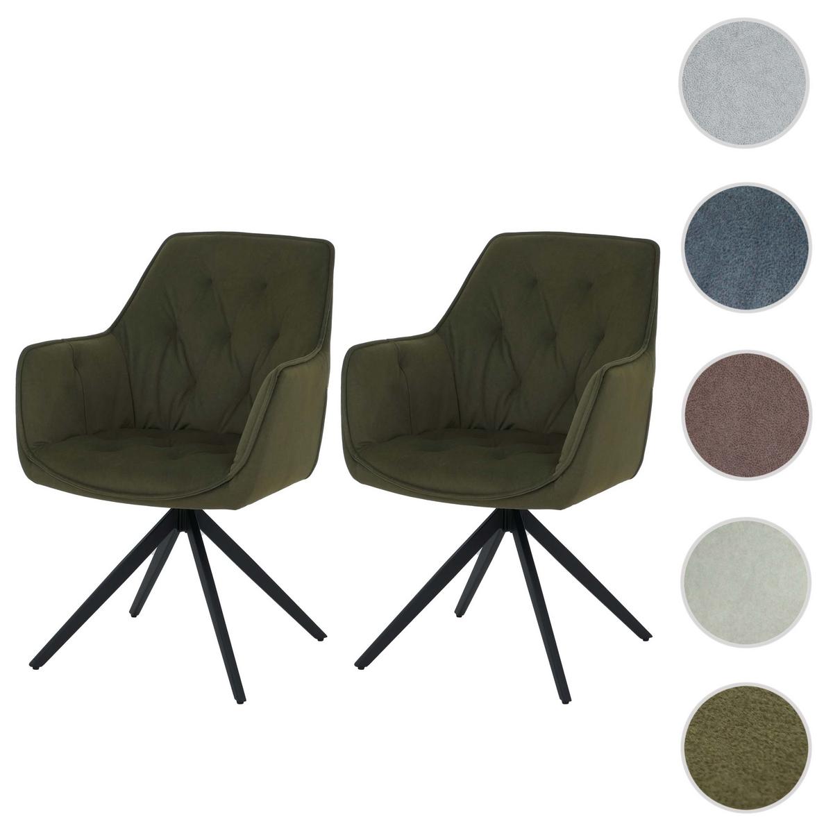 ESSZIMMERSTUHL Grün 2er-Set - Grün, Textil (55/87/60cm) - MCW