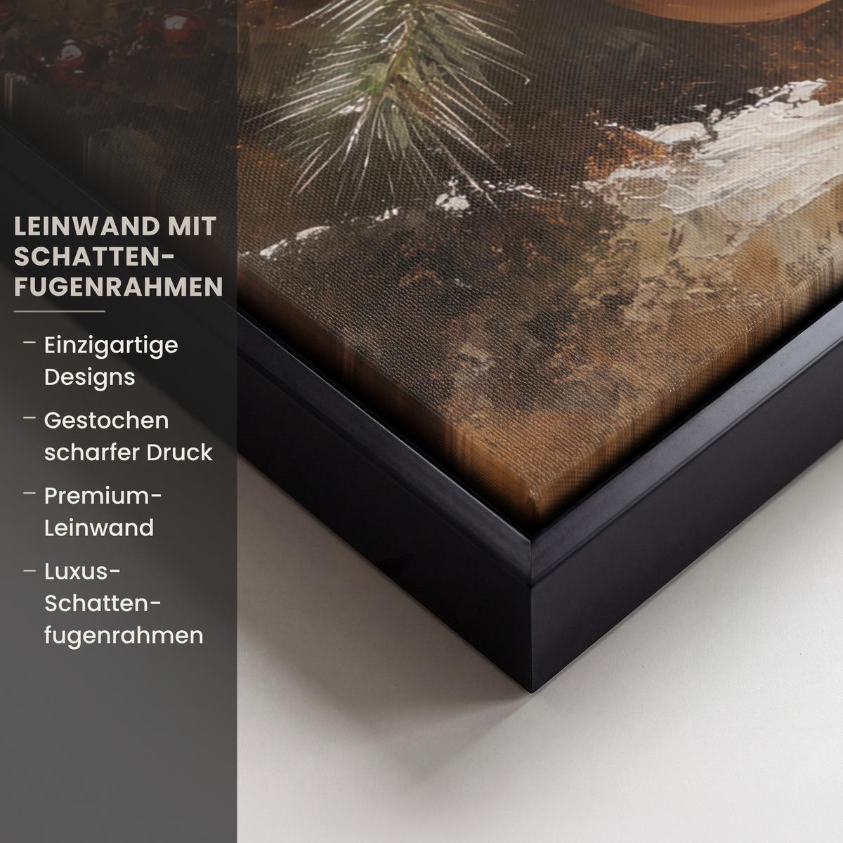 LEINWAND Bilder mit Rahmen - Weihnachten - Kugeln - Beige - Gold - 70x100 - Goldfarben, Textil (70/100cm) - MuchoWow