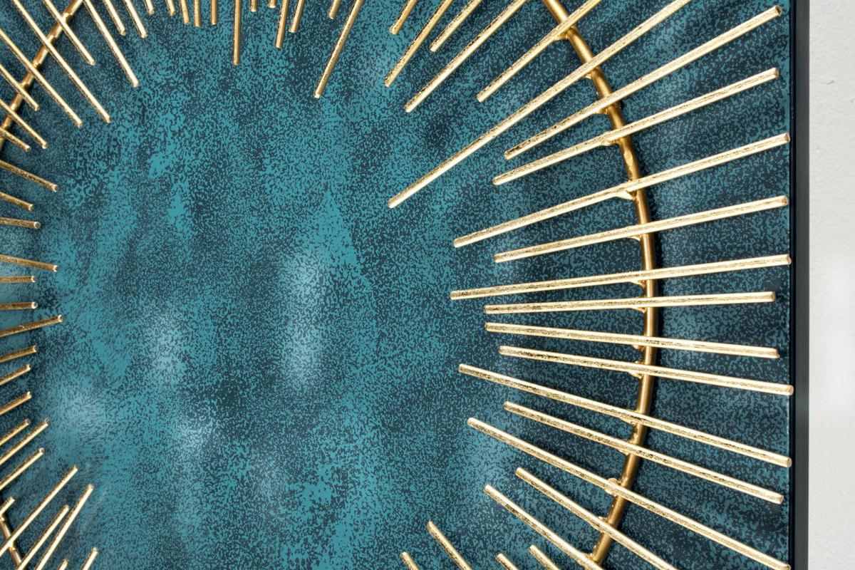 WANDDEKO Blau 60/60 cm - Blau, Metall (3/60/3cm) - KUNSTLOFT