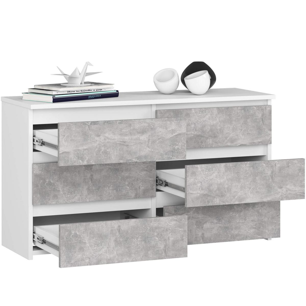KOMMODE Weiß, Beton 57/100/35 - Weiß, Holzwerkstoff (100/57/35cm) - RAUMHIRSCH FURNITURE