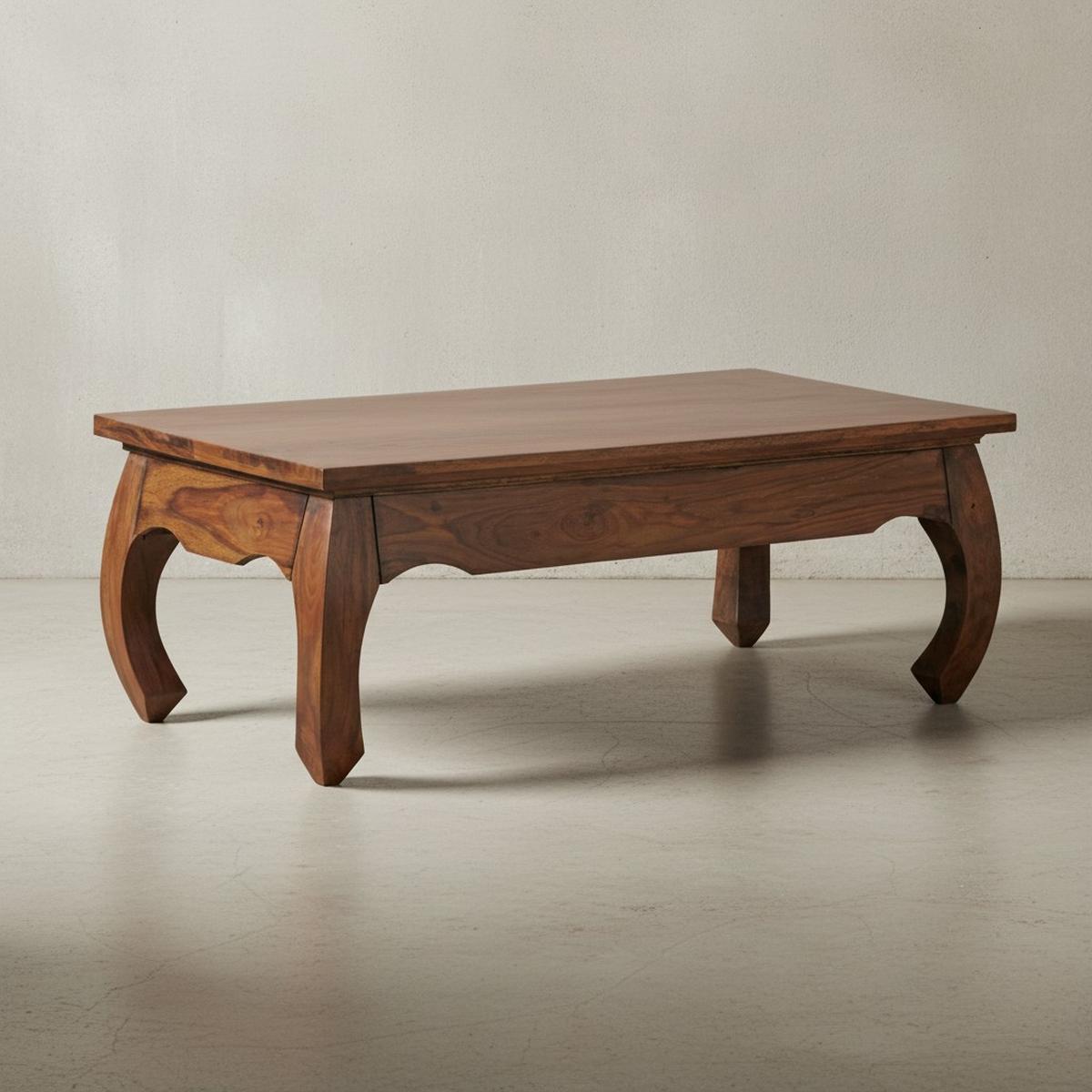 COUCHTISCH KANADA in Opium-Form aus Massivholz Akazie handgefertigt, Braun 110x60x40 cm - Braun, Holz (60/110/40cm) - KADIMA DESIGN