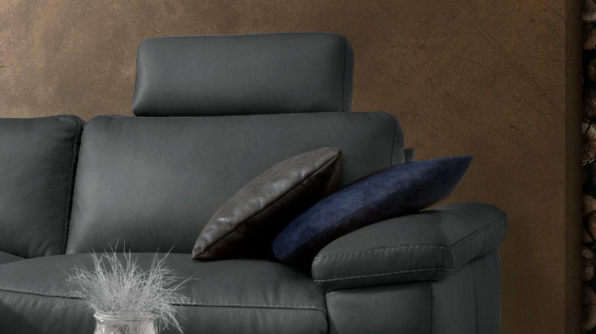 ECKSOFA MOTORISCHER RELAXFUNKTION LOLA Schwarz Leder Relaxfunktion - Schwarz, Leder (233/178cm) - KAWOLA