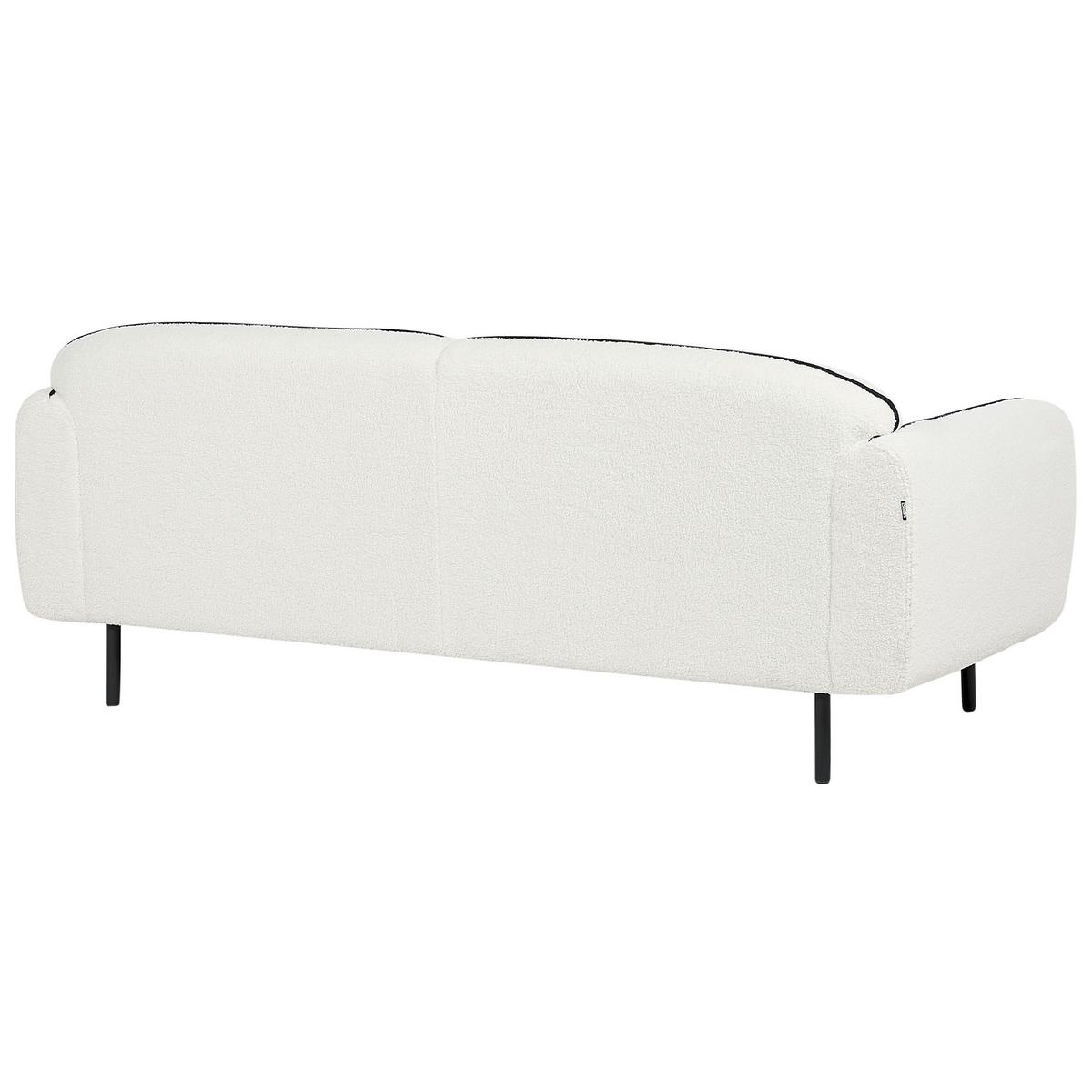 3-SITZER-SOFA Bouclé weiß/schwarz Tonsberg - Schwarz/Weiß, Textil (198/78/85cm) - Beliani