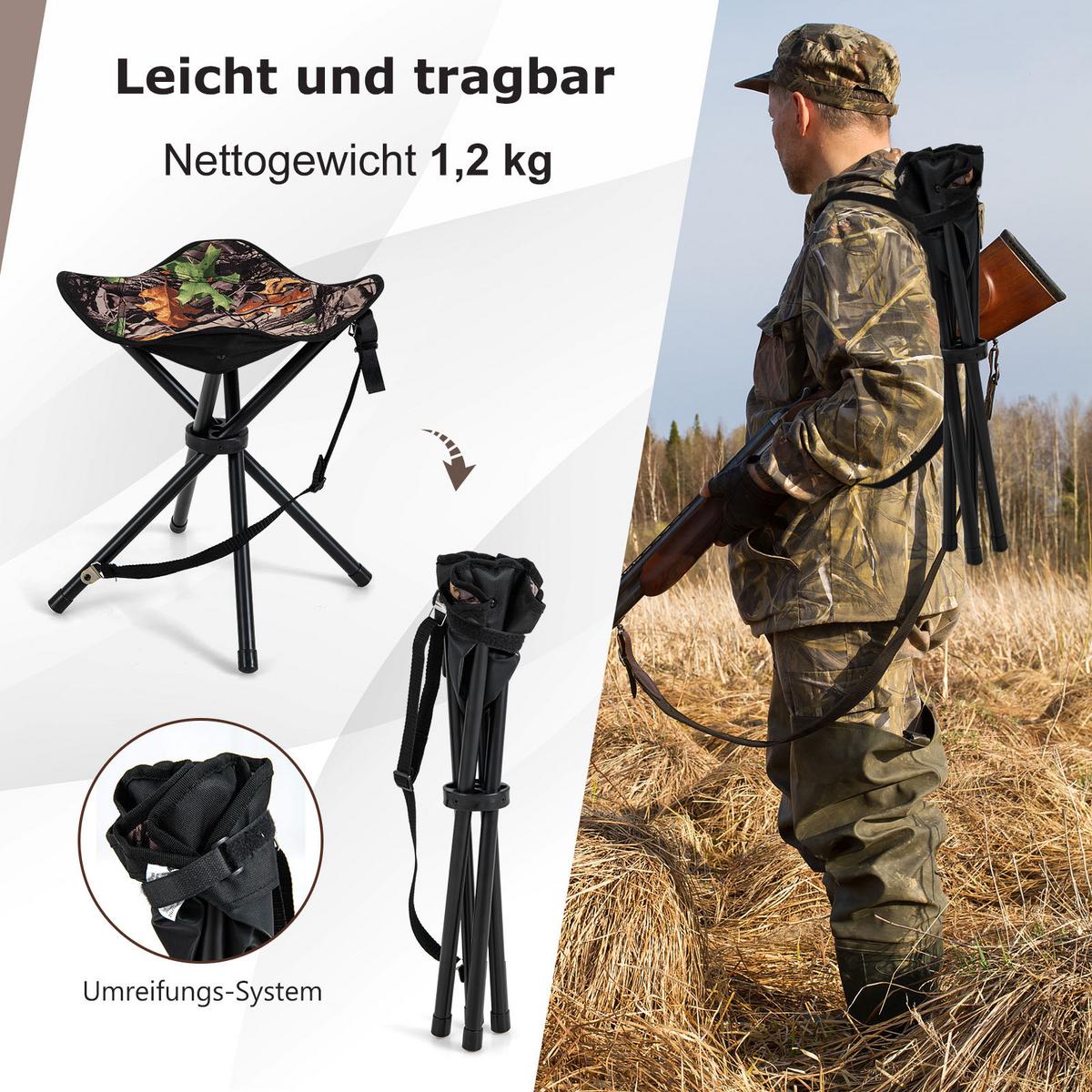 JAGDHOCKER Tarnmuster(2er-Set) - Grün, Metall (32/40/32cm) - COSTWAY