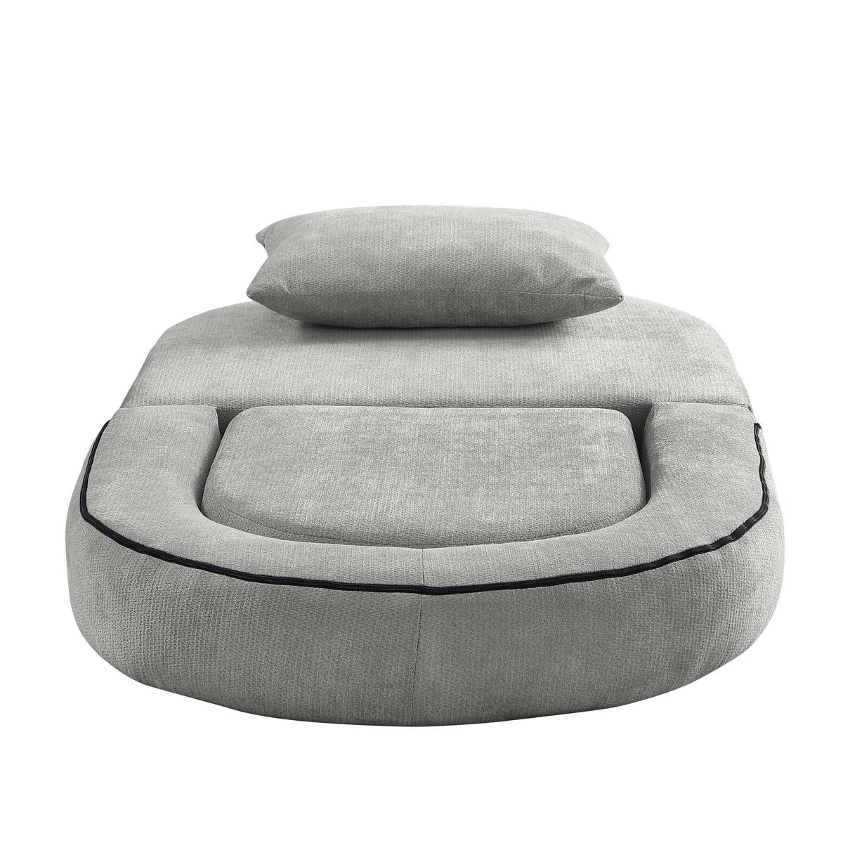SCHLAFSESSEL in Chenille-Optik - Grau, Textil (101/41/90cm) - Urban Meuble