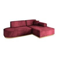 ECKSOFA Ottomane Rechts IREA-L1-v2 - 232x165x80 cm Bordeauxrot - Bordeaux, Holzwerkstoff/Textil (232/165cm) - ALTDECOR
