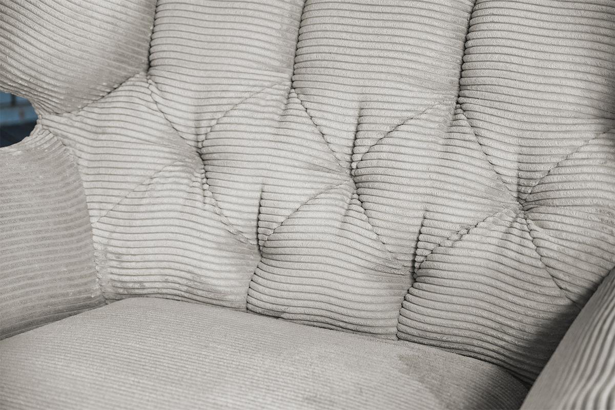 LONGSEAT CHAMRE Hellgrau Cord - Hellgrau/Schwarz, Textil/Metall (130/95/160cm) - KAWOLA