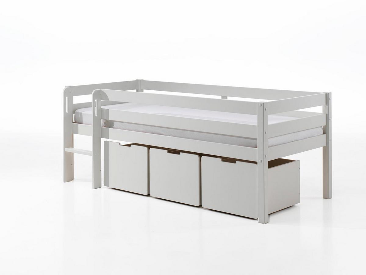 KOJENBETT Karolina 208x83x105 aus Massivholz in Weiß - Sandfarben, Holz (90/200cm) - 58aufmkessel