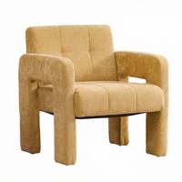 SESSEL Nordic Style aus Chenille mit ergonomischen Armlehnen - Gelb, Textil (67/74/69cm) - Urban Meuble