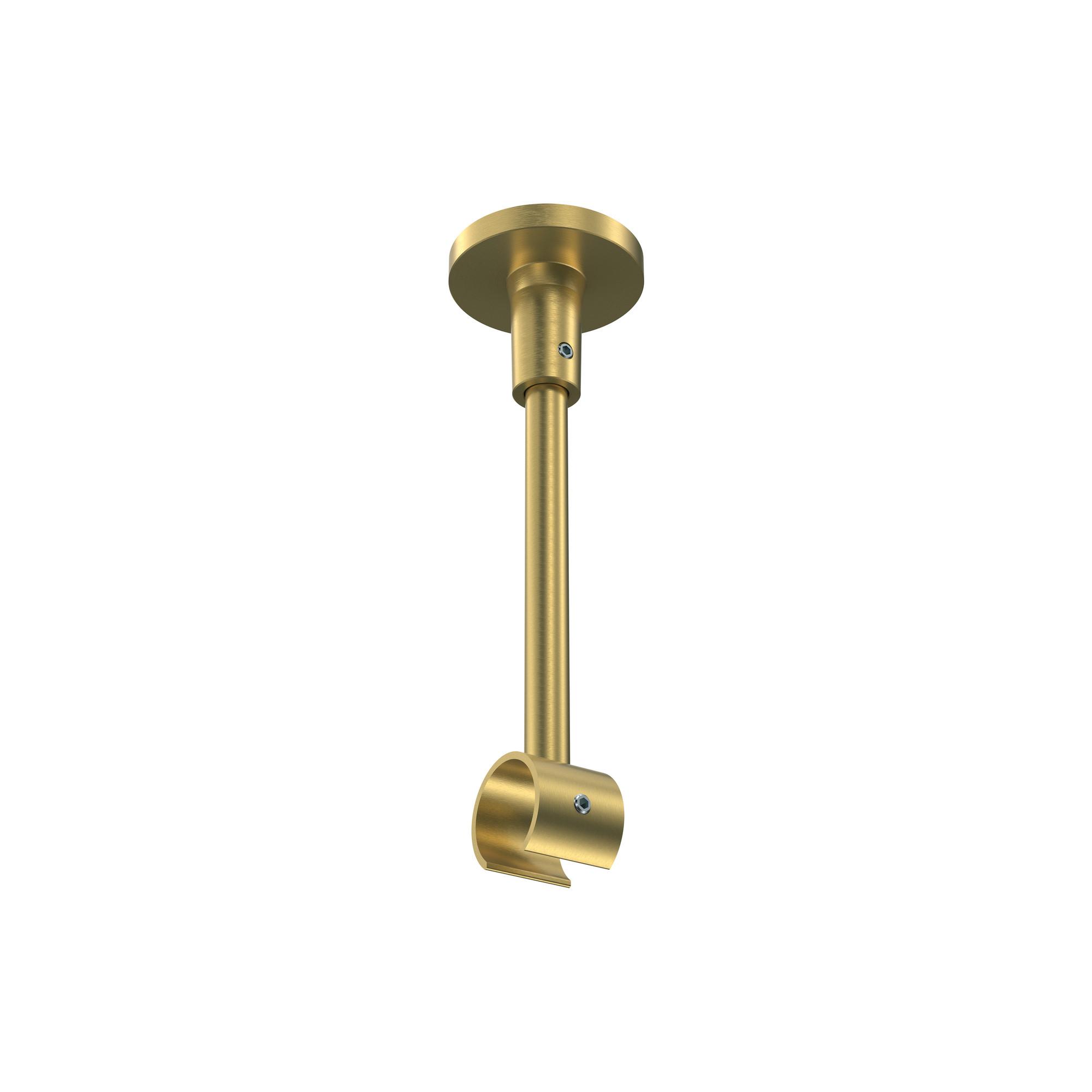 DECKENTRÄGER FÜR GARDINENSTANGEN 20 mm Ø, Sonette 1-läufig, Messing-Optik - Messingfarben, Metall (4.3/14.2/4.3cm) - INTERDECO
