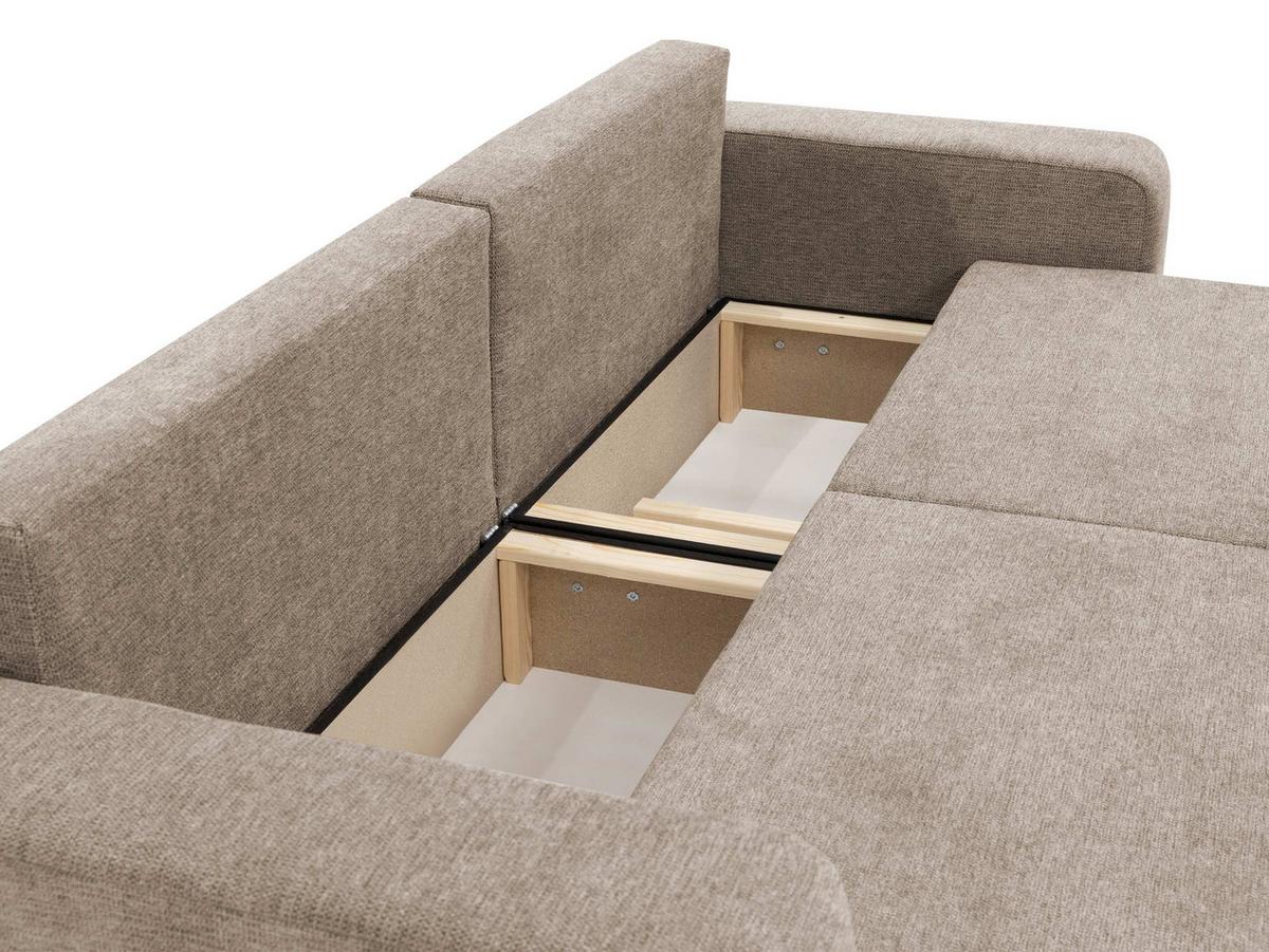 SCHLAFSOFA Piano - Hellbraun/Schwarz, Holz/Kunststoff (245/82/92cm) - MIRJAN24