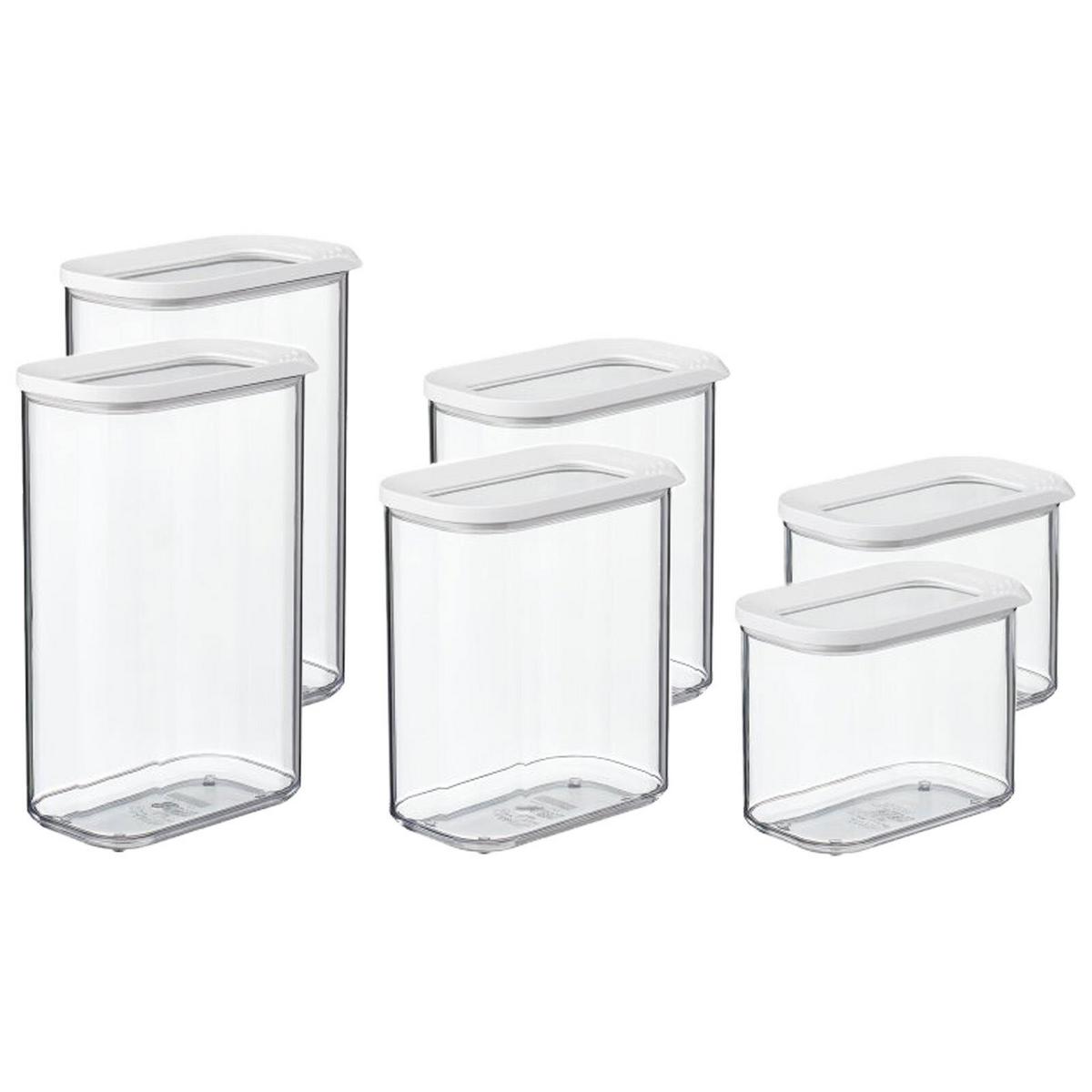VORRATSDOSEN Modula weiß 6er Set - Weiß, Kunststoff (2/2/2cm) - Mepal