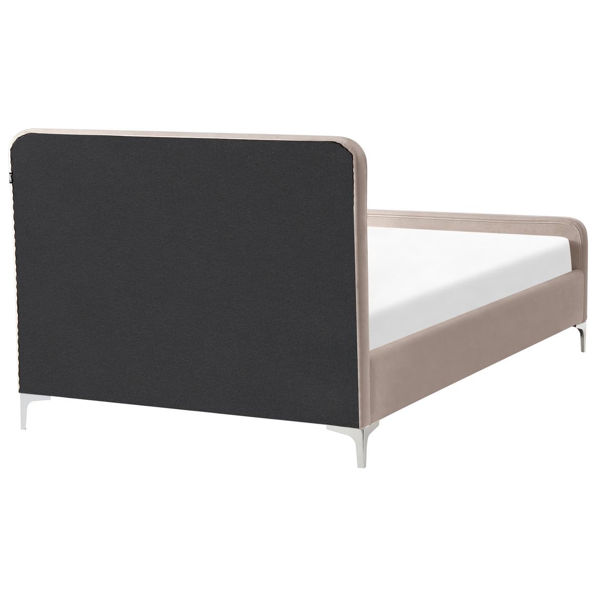 BETT mit Lattenrost 120/200 cm Taupe Lunan - Taupe, Textil (120/200cm) - Beliani