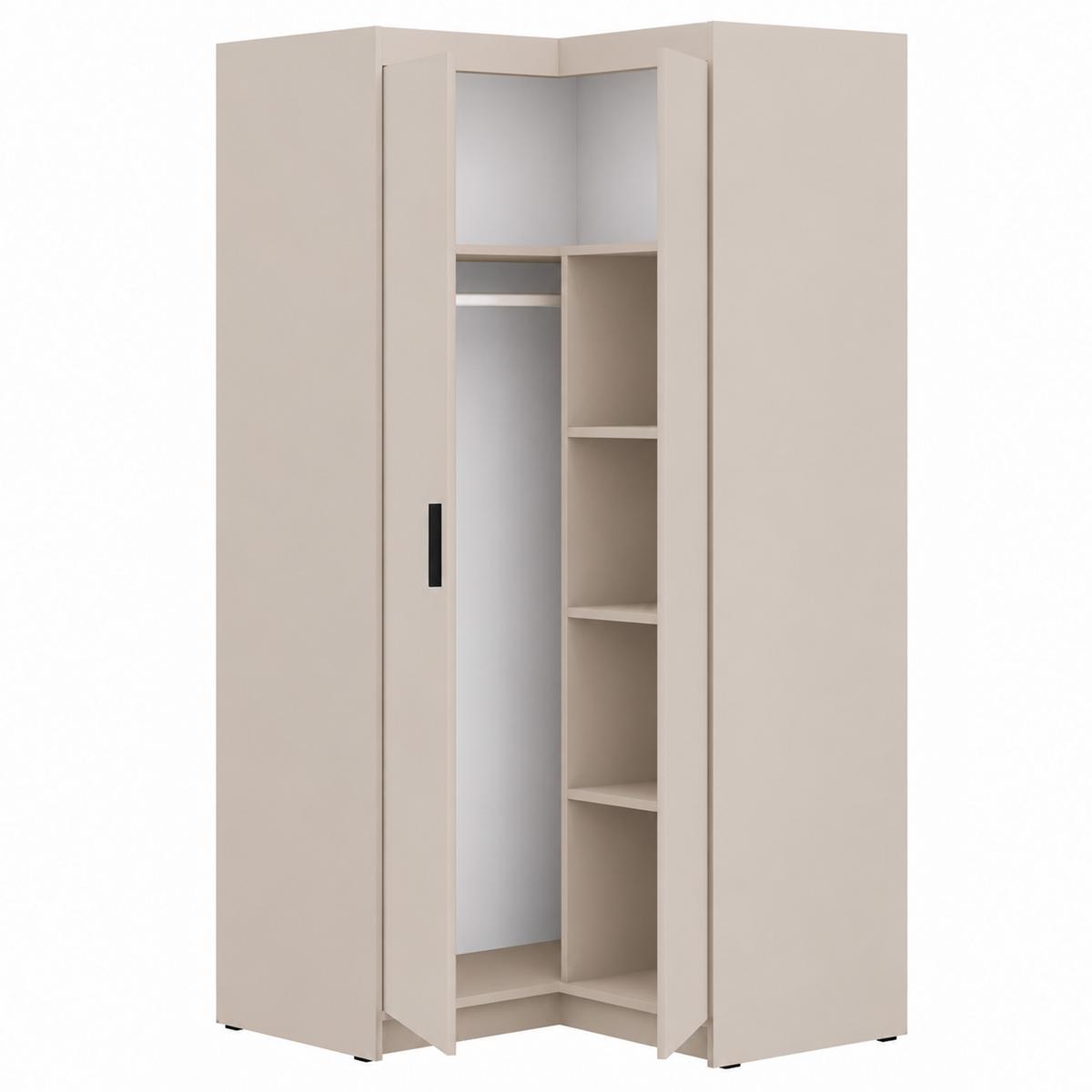 ECKSCHRANK Elena mit 2 Türen, 95x95 cm, Sandbeige - Sandfarben, Holzwerkstoff (95/190.5/95cm) - Beautysofa