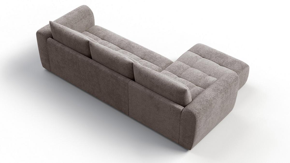 ECKSOFA SORENO 4-Sitzer, dunkelbeige - Beige/Schwarz, Holz/Textil (293/171cm) - Wozimo