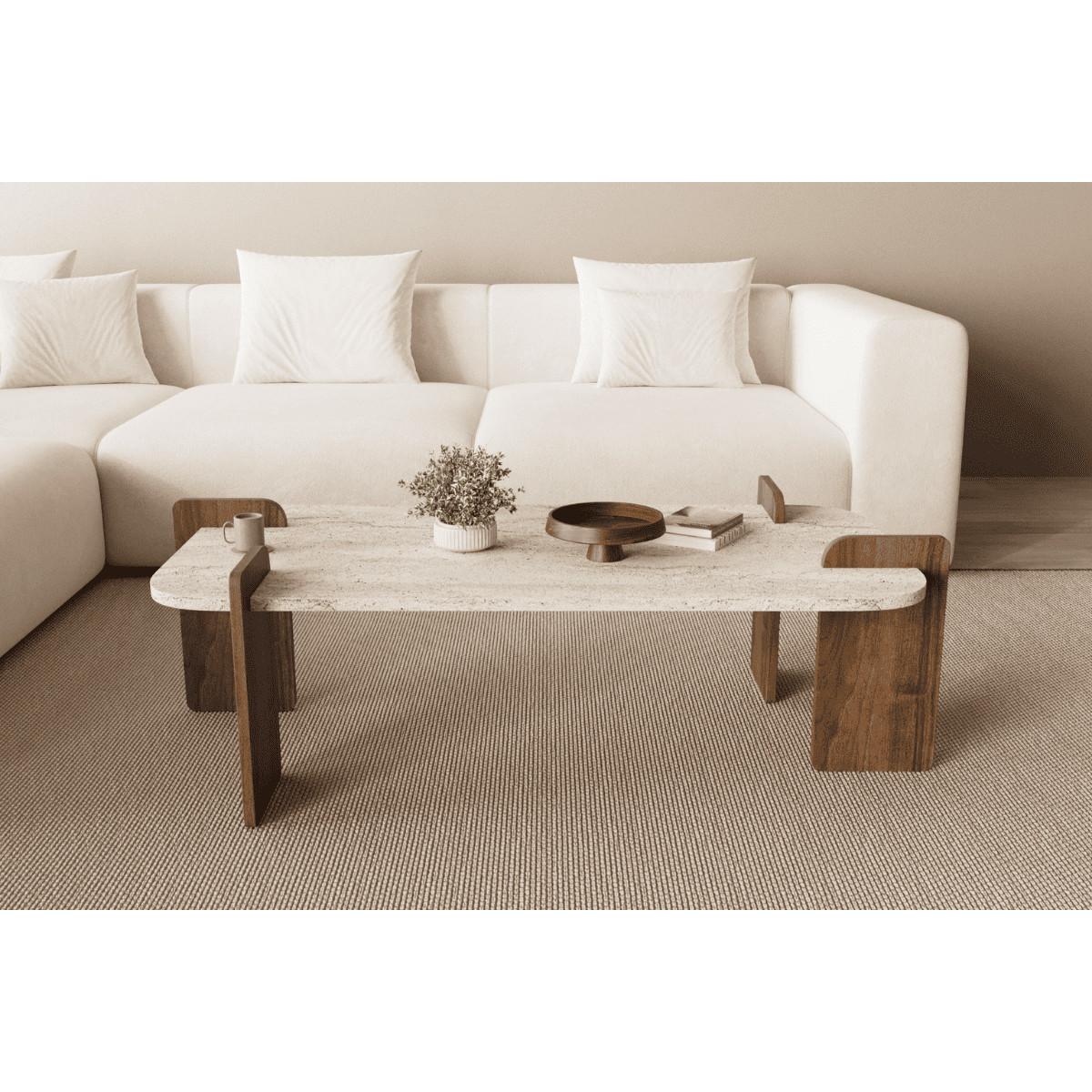 COUCHTISCH mit abgerundeten Kanten 120/60/35 cm - Eichefarben, Holzwerkstoff (8/60/35cm) - Calicosy