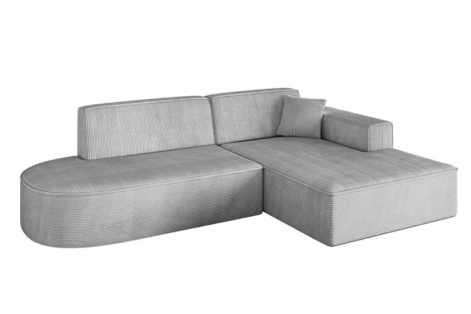 ECKSOFA Ottomane Rechts IREA-L1-v4 - 232x165x77 cm Grau - Grau, Holzwerkstoff/Textil (232/165cm) - ALTDECOR