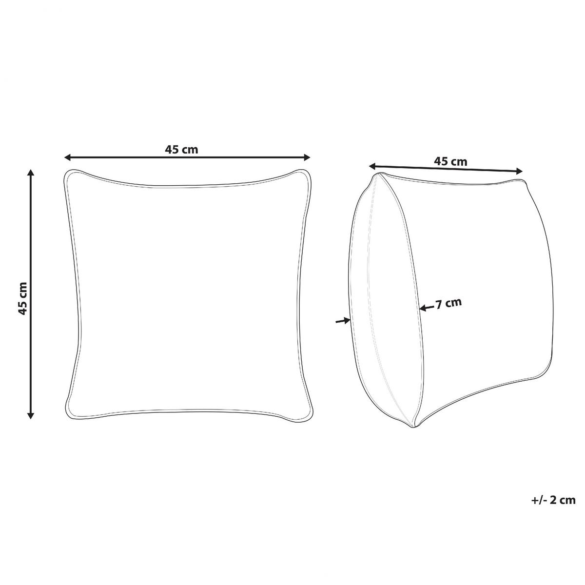 DEKOKISSEN Grün 45/45 cm Elettaria - Weiß/Grün, Textil (45/45/7cm) - Beliani