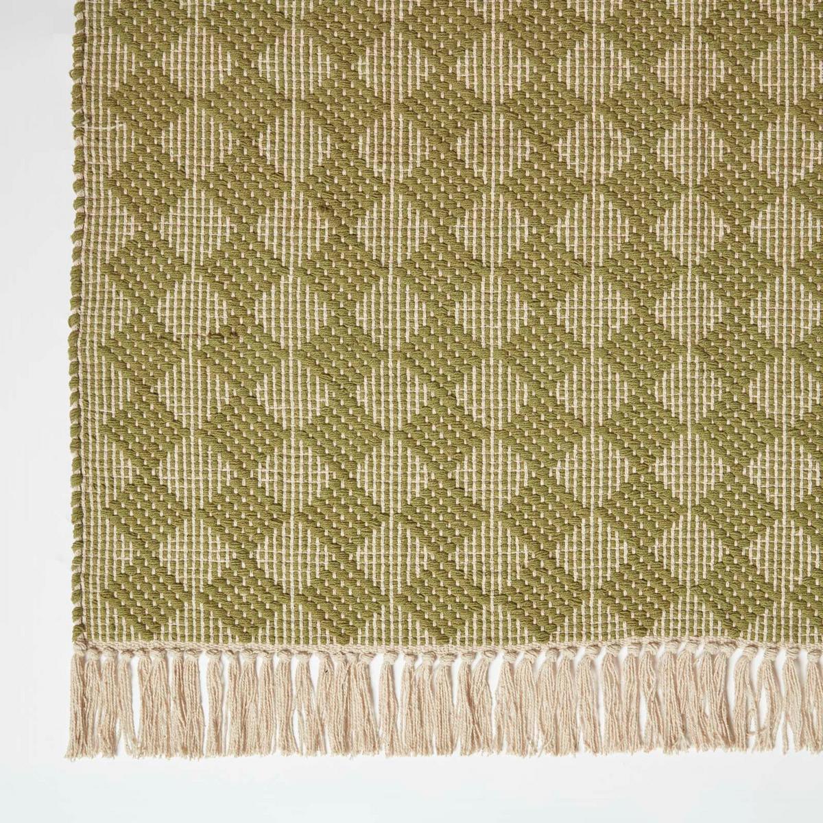 HANDWEBTEPPICH Lima geometrisch gemustert 90/150 cm - Grün, Textil (90/150cm) - Homescapes