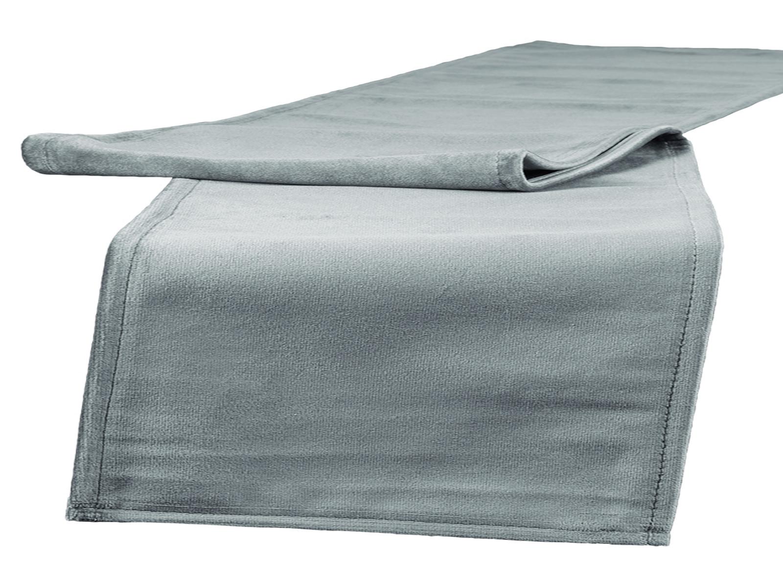 TISCHLÄUFER Samt&Sonders stein-grau 140/40 cm - Grau, Textil (40/140cm) - beties Heimtextil
