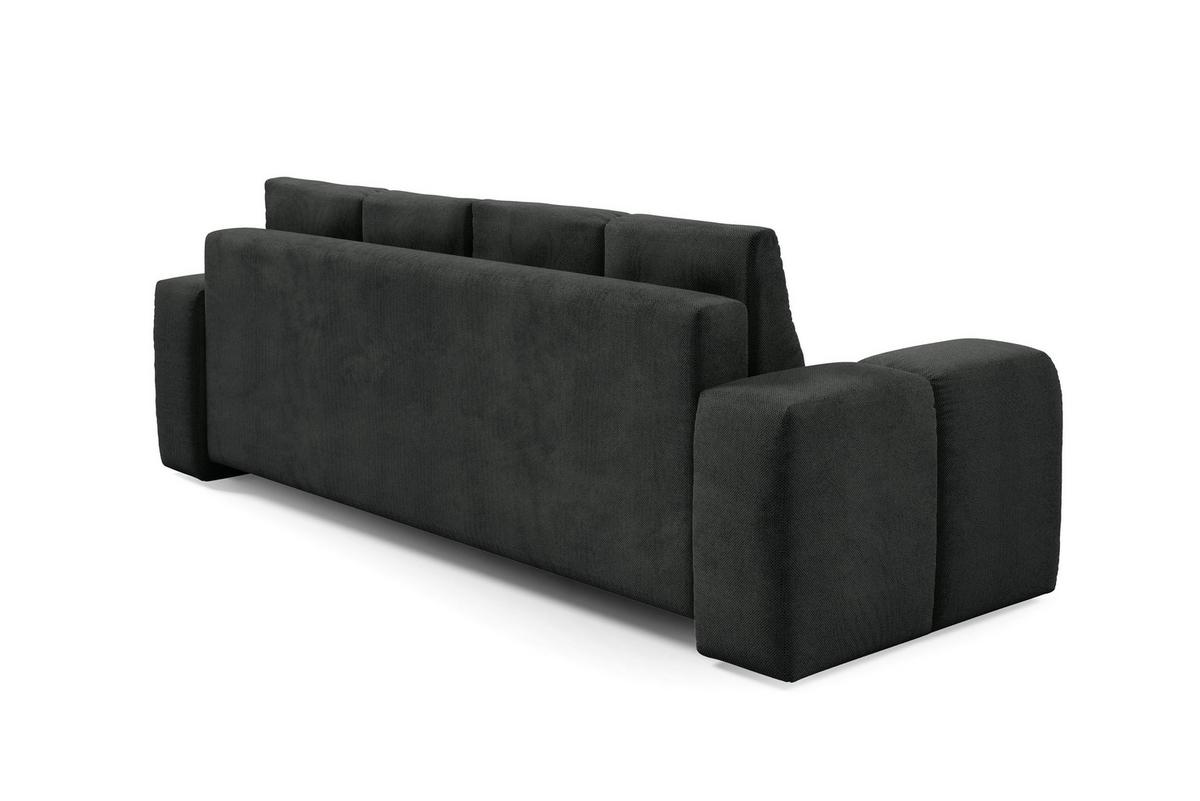 BETTSOFA DUCA Graphitfarben Jersey- Stoff mit Schlaffunktion - Graphitfarben, Holz (259/90/99cm) - MASSENO