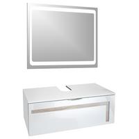 WASCHBECKENUNTERSCHRANK Aloha Absetzungen in Eiche sägerau - Eiche San Remo, Holzwerkstoff (96/36/51cm) - Vladon