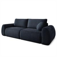 BETTSOFA ZEFEO Schwarz Kordstoff mit Schlaffunktion - Schwarz, Textil (264/96/106cm) - MASSENO
