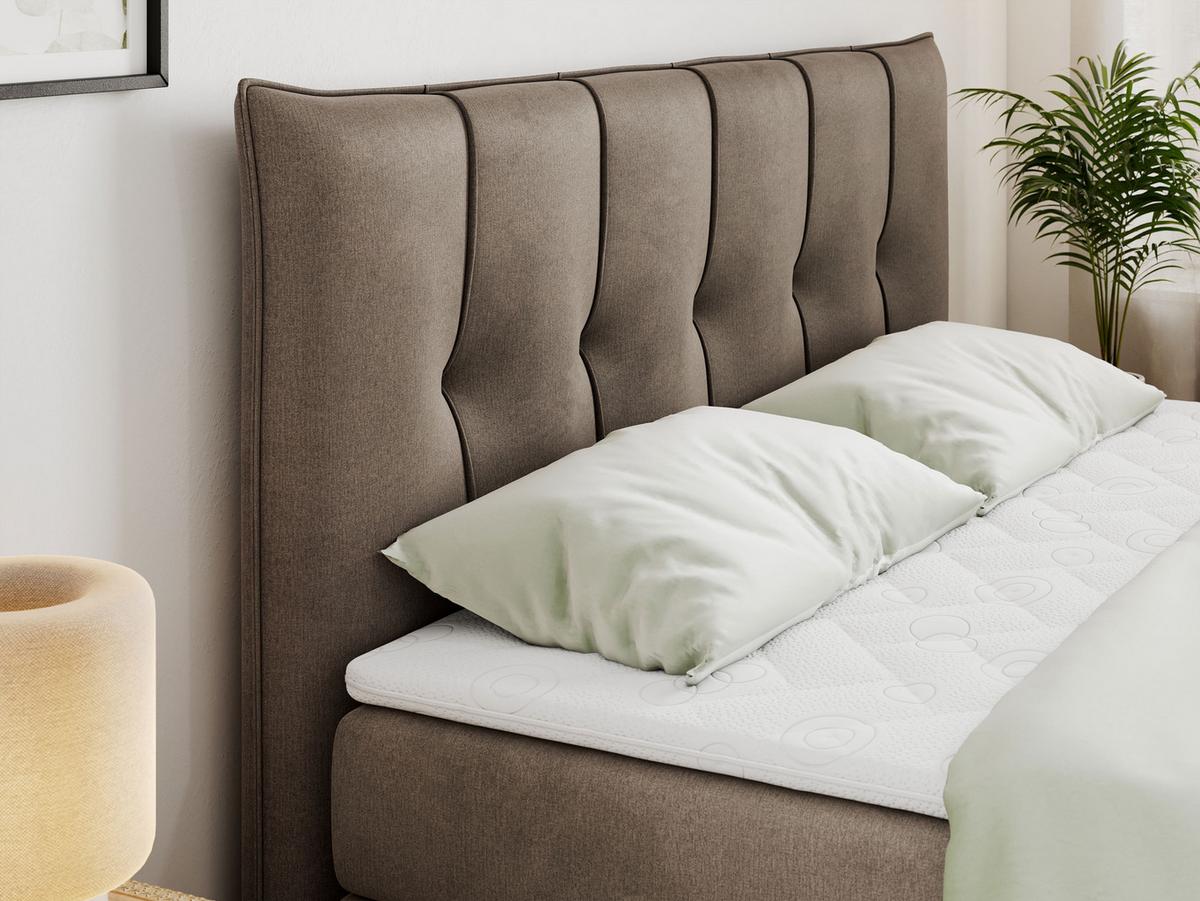 BOXSPRINGBETT PREMIUM 11 KING 160/200 Braun Velvet - H3 - Braun, Holz/Textil (160/200cm) - MKS