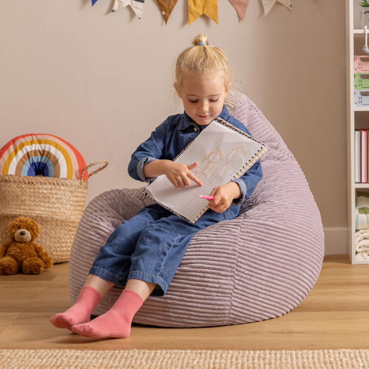 SITZSACK für Kinder Sessel aus Cord 2-tlg. - Lila, Textil (69/59/65cm) - icon