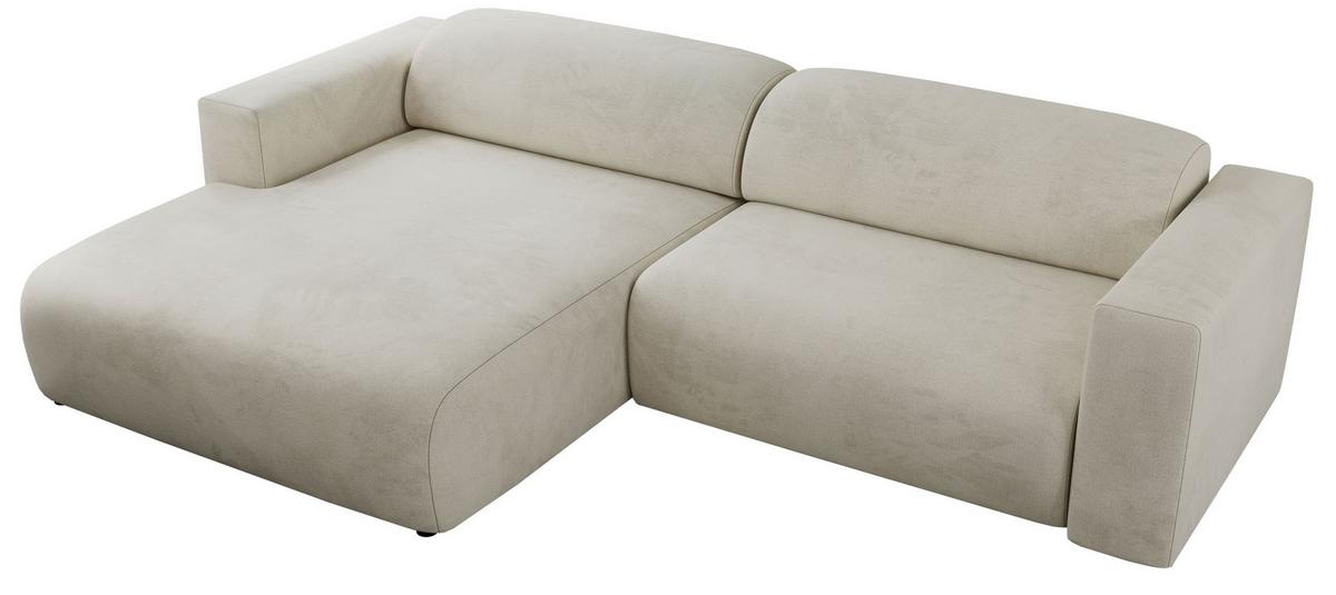 OFERTA WYCOFANA ECKSOFA PASADENA Beige Velvet Links Seite - Beige/Schwarz, Kunststoff/Textil (180/288cm) - MKS
