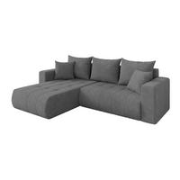 ECKSOFA mit Schlaffunktion Ottomane Links MILA-L 277x194x86 Grau Velours - Taupe/Schwarz, Holzwerkstoff/Kunststoff (277/194cm) - ALTDECOR