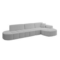 ECKSOFA Ottomane Rechts LIVO-L2 - 337x173x79,5 cm Hellgrau - Hellgrau, Holzwerkstoff/Textil (337/173cm) - ALTDECOR