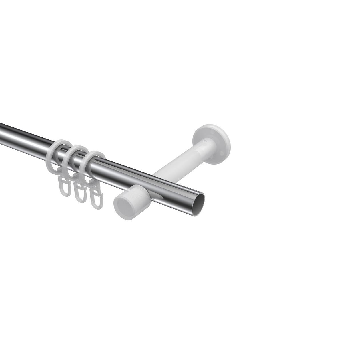 GARDINENSTANGE Prestige Sitra 260 cm (geteilt in 2 x 130 cm), 1-läufig, 20 mm Ø Chrom - Chromfarben, Metall (260cm) - INTERDECO