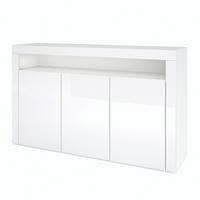 SIDEBOARD Valencia Weiß Hochglanz / Weiß Hochglanz - Weiß Hochglanz, Holzwerkstoff (155/92/40cm) - Vladon
