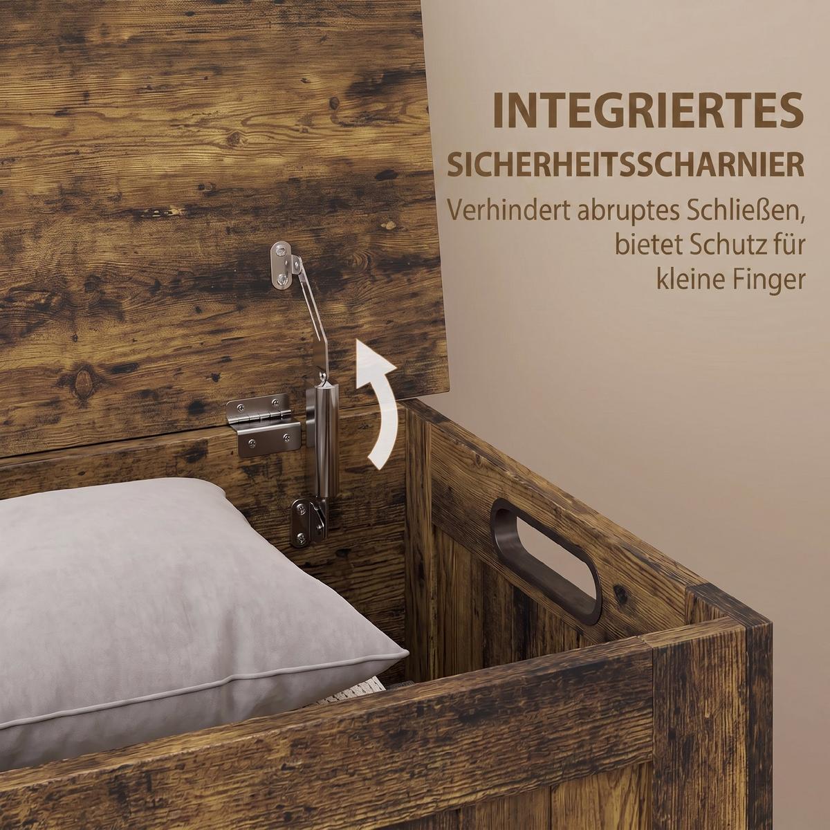AUFBEWAHRUNGSTRUHE MDF Rustikales Braun - Braun, Holzwerkstoff (40/46/81cm) - HOMCOM