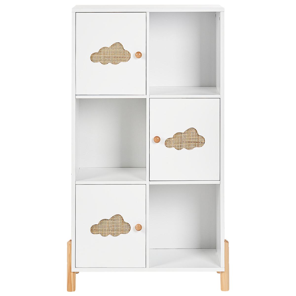 REGAL 111 cm Weiß Cloudy - Weiß/Braun, Holzwerkstoff (60/111/30cm) - Beliani
