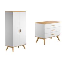 BABYZIMMER 2-teilig Weiß - Weiß, Holzwerkstoff (100/86.5/58cm) - Petits-meubles