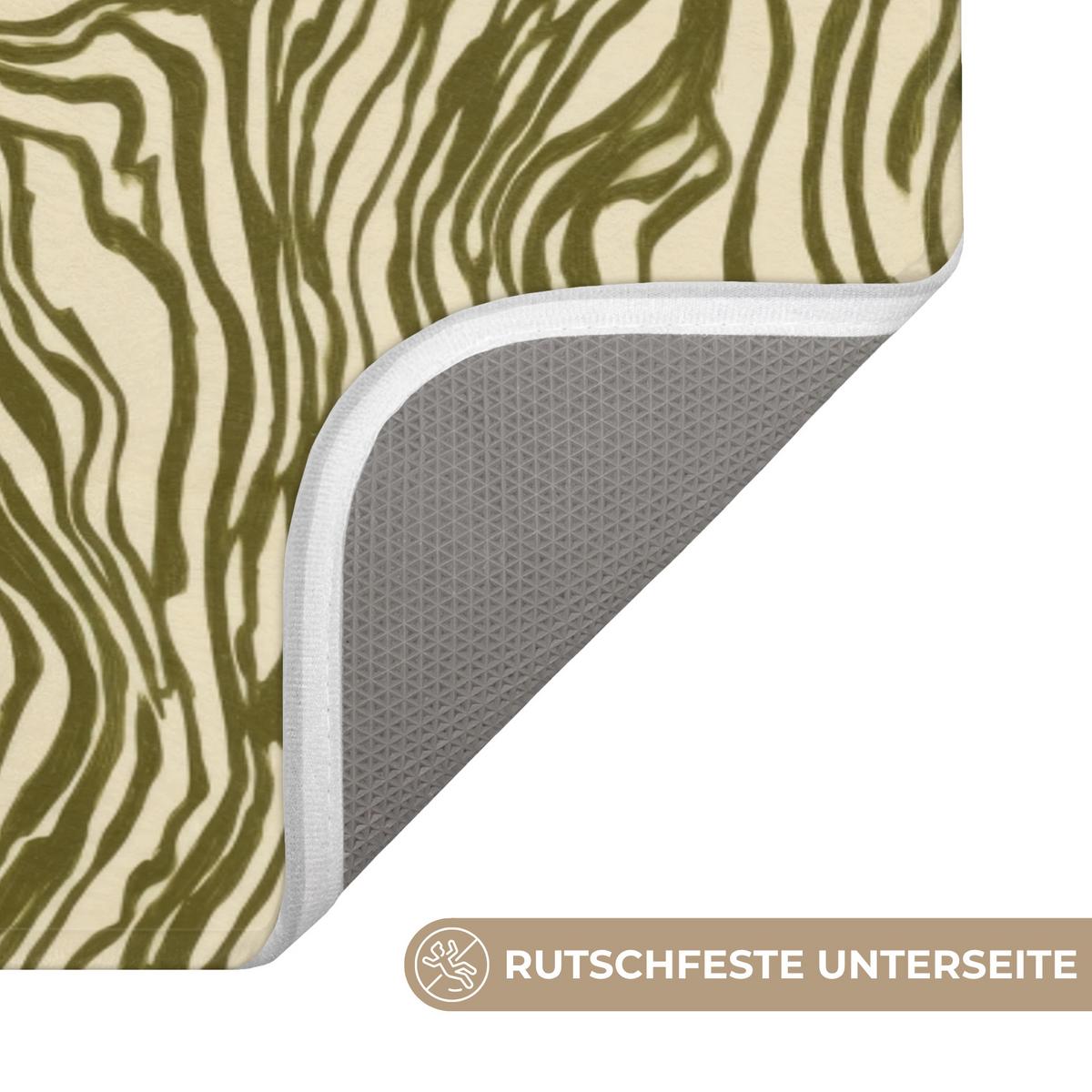 BADEMATTE Abstrakt - Marmor - Grün 120x60 cm - Dunkelgrün, Textil (120/60cm) - OnlyWow