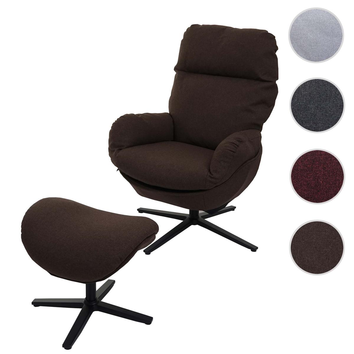 RELAXSESSEL + HOCKER Braun - Braun, Textil (72/101/73cm) - MCW