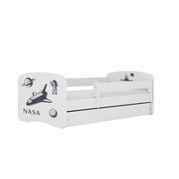 KINDERBETT NASA mit Schublade und Matratze 180/80 - Weiß, Holzwerkstoff (80/180cm) - RAUMHIRSCH FURNITURE