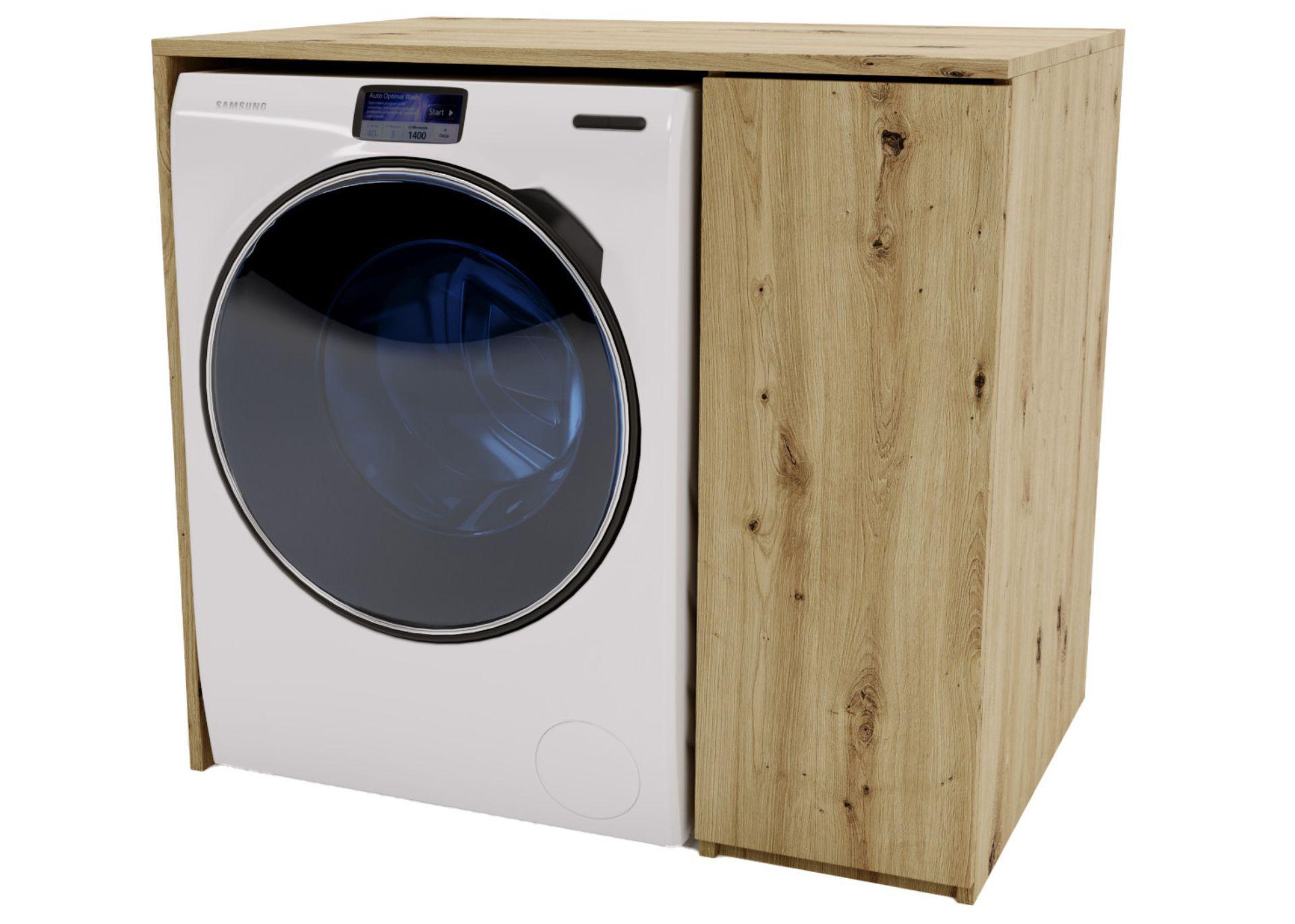 WASCHMASCHINENSCHRANK für Waschmaschine & Wäschetrockner 95/89/66 - Eiche Artisan, Holzwerkstoff (95/89/66cm) - RAUMHIRSCH FURNITURE